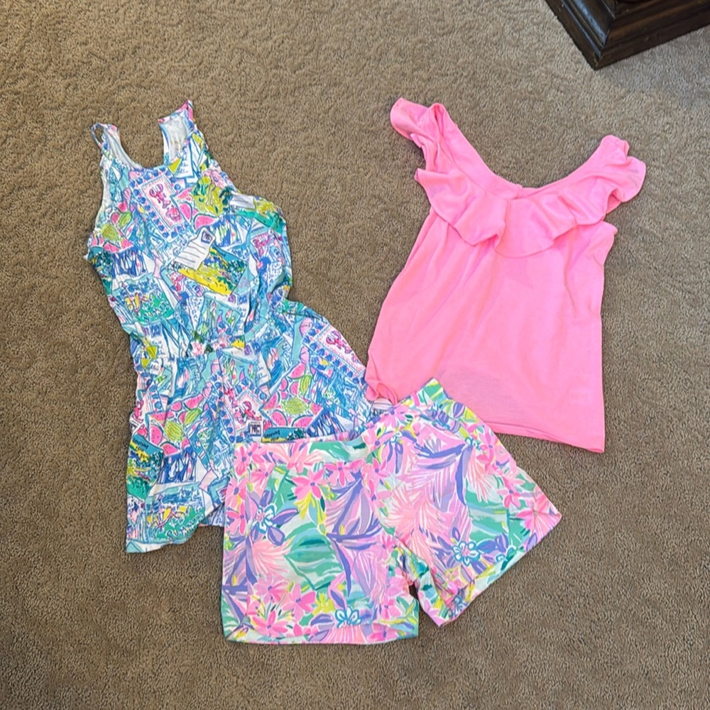 Lilly Pulitzer BUNDLE
SHIRT PINK XS 
Shorts XS
ROMPER XS